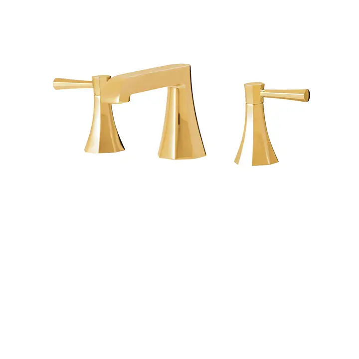 Aquabrass Otto Short Widespread Lavatory Faucet – Crystal Clear Water Flow, Includes Pop‑Up Drain - Image 3