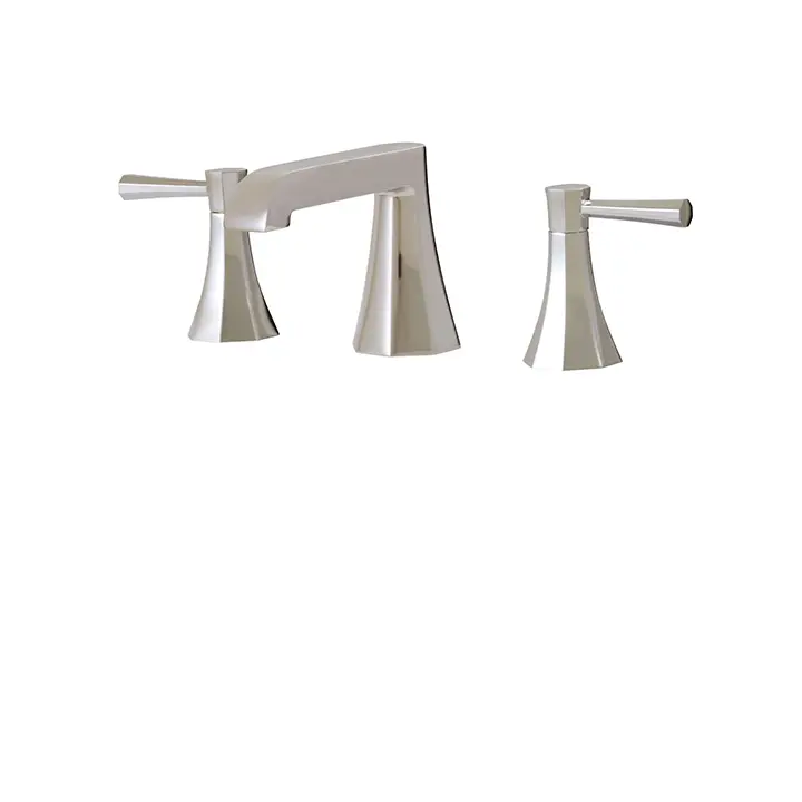 Short widespread lavatory faucet