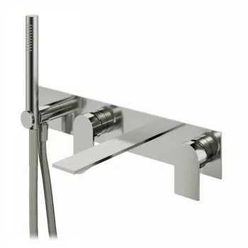 Wallmount tub filler with handshower( Polished chrome)