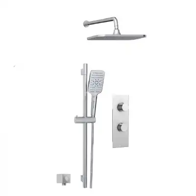 Aquabrass Miamibox CDN2 Shower Faucet Kit – 2 Functions Simultaneously with Oversized Rainhead & 3‑Function Handshower