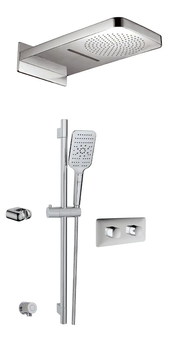 Aquabrass Inbox INABOX04 Shower Faucet Kit, Aquasheet Rainhead & 3‑Function Handshower - Image 3