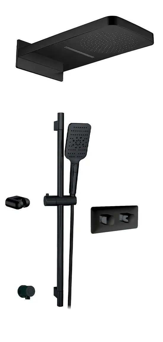 Aquabrass Inbox INABOX04 Shower Faucet Kit, Aquasheet Rainhead & 3‑Function Handshower - Image 4