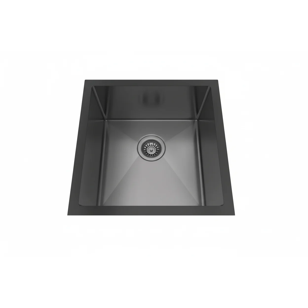 Bosco Textured Standard Series 260017 Undermount Single‑Bowl Kitchen Sink – Radius Corner with Rear Drain