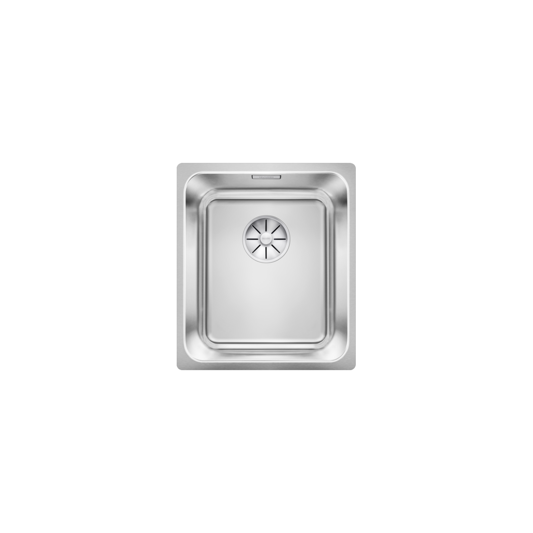 Blanco Solis Kitchen Sink, Large Square Bowl with Covered C‑Overflow, InFino Drain System & Undermount Installation