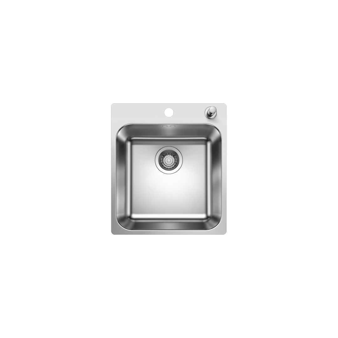 Blanco Supra 400‑IF/A R12 Kitchen Sink – Flat‑Rim Bowl with Integrated Tap Ledge for Flushmount or Top Installation