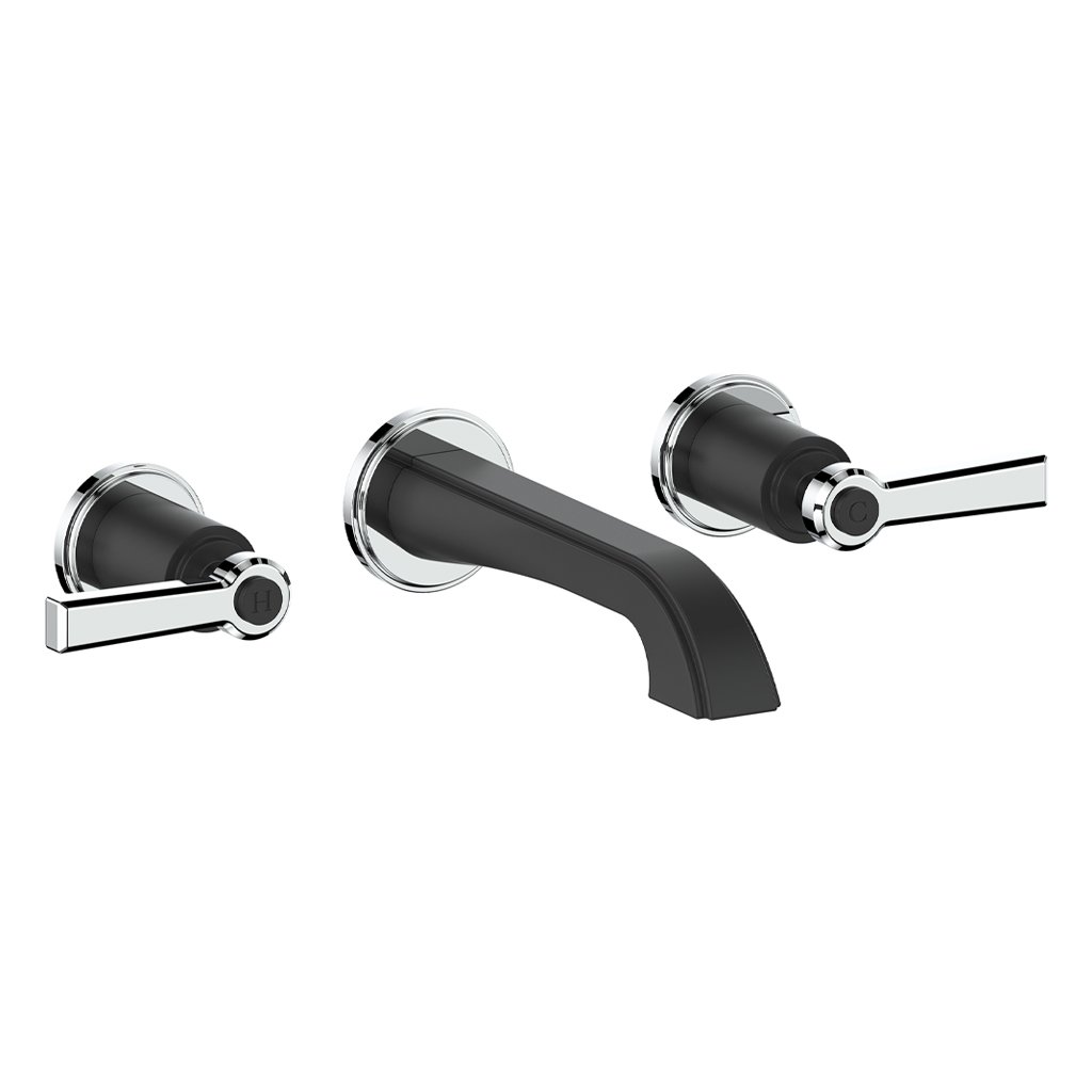 Vogt ZEHN Wall-Mount Lavatory Faucet Dual Cross Handles with Angled Spout Chrome - Image 4