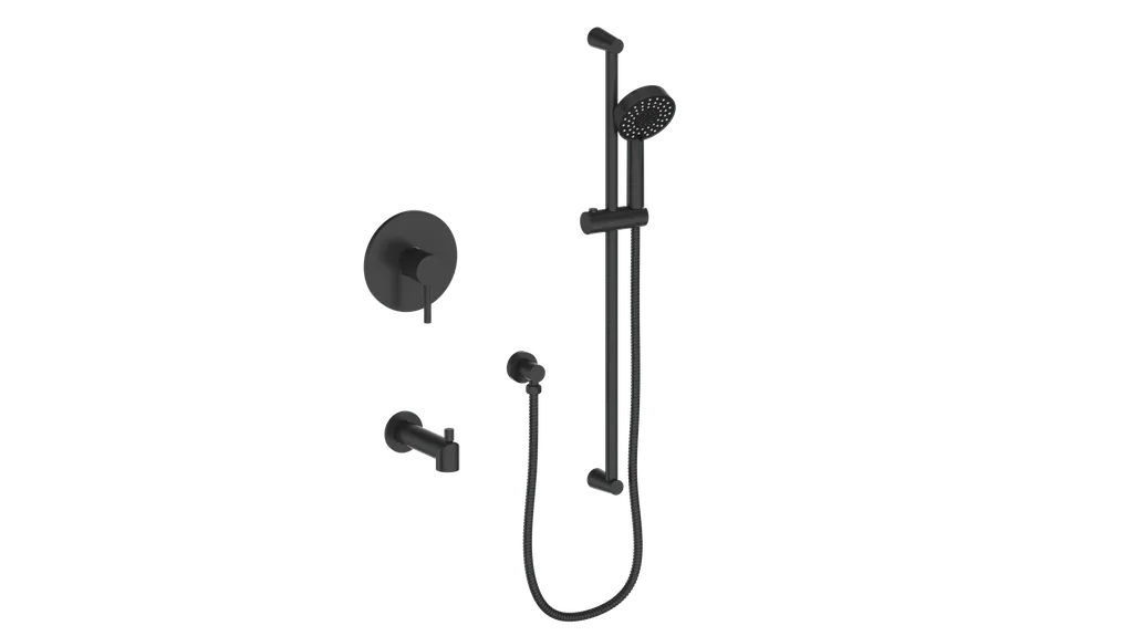 Vogt Wörgl SET.OR.110.500 1‑Way Pressure‑Balance Shower Kit – Slide Bar & Hand Shower with Tub Spout