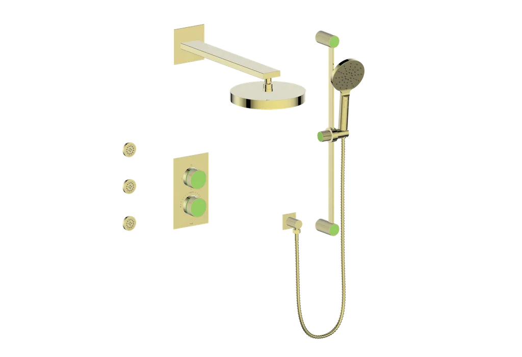 Vogt Mond SET.MX.320.810 3‑Way Thermostatic Shower Kit with Body Jets – Dual Control with Rectangular Backplate - Image 10