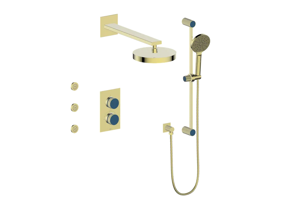 Vogt Mond SET.MX.320.810 3‑Way Thermostatic Shower Kit with Body Jets – Dual Control with Rectangular Backplate - Image 12