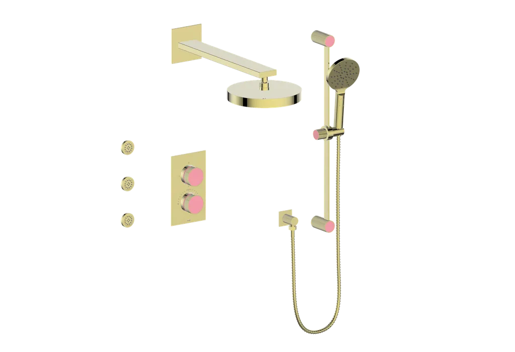Vogt Mond SET.MX.320.810 3‑Way Thermostatic Shower Kit with Body Jets – Dual Control with Rectangular Backplate - Image 15