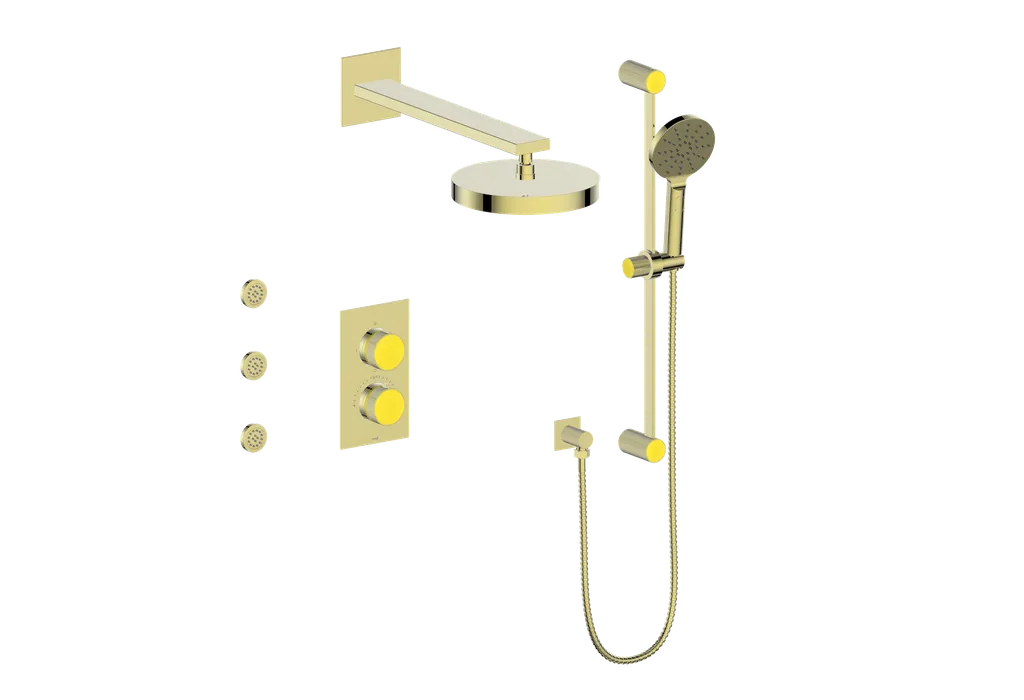 Vogt Mond SET.MX.320.810 3‑Way Thermostatic Shower Kit with Body Jets – Dual Control with Rectangular Backplate - Image 16