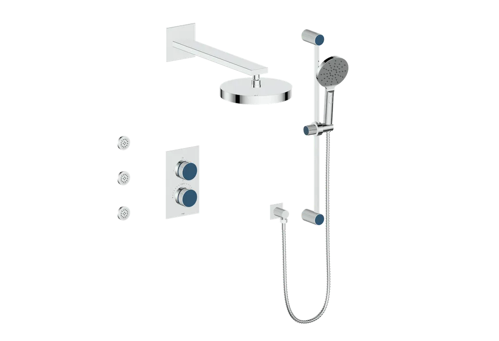 Vogt Mond SET.MX.320.810 3‑Way Thermostatic Shower Kit with Body Jets – Dual Control with Rectangular Backplate - Image 28