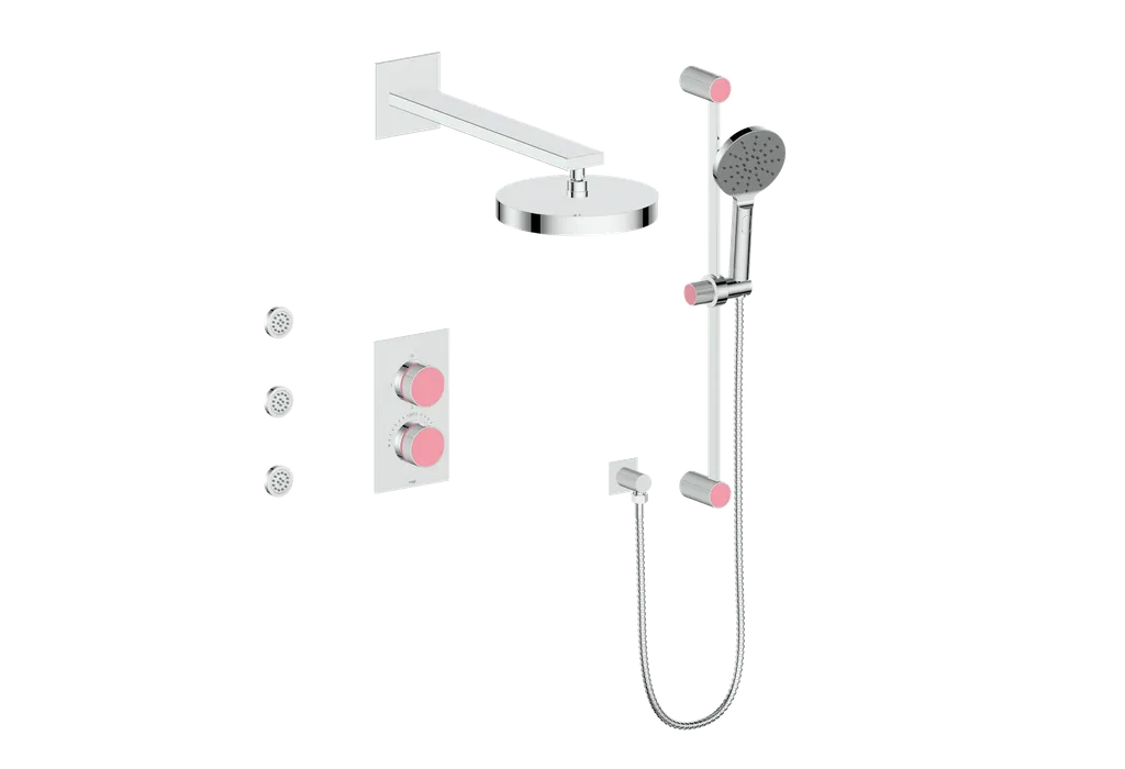 Vogt Mond SET.MX.320.810 3‑Way Thermostatic Shower Kit with Body Jets – Dual Control with Rectangular Backplate - Image 31