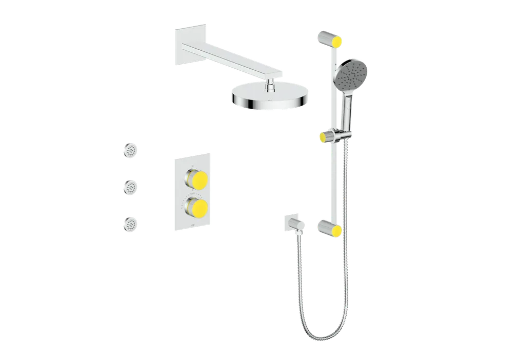 Vogt Mond SET.MX.320.810 3‑Way Thermostatic Shower Kit with Body Jets – Dual Control with Rectangular Backplate - Image 32