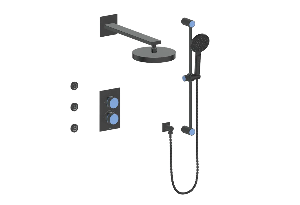 Vogt Mond SET.MX.320.810 3‑Way Thermostatic Shower Kit with Body Jets – Dual Control with Rectangular Backplate - Image 34