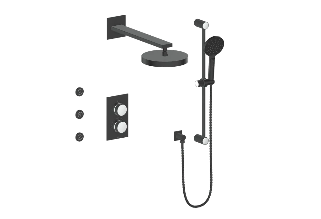 Vogt Mond SET.MX.320.810 3‑Way Thermostatic Shower Kit with Body Jets – Dual Control with Rectangular Backplate - Image 38
