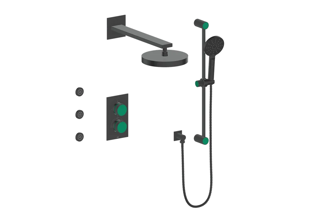 Vogt Mond SET.MX.320.810 3‑Way Thermostatic Shower Kit with Body Jets – Dual Control with Rectangular Backplate - Image 40