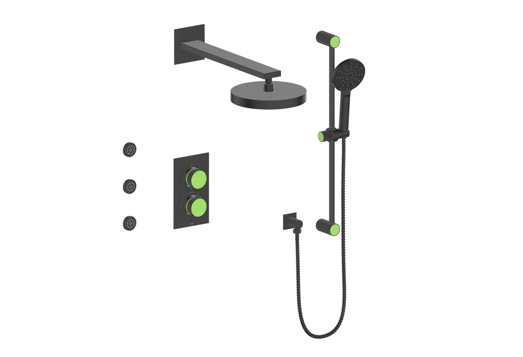 Vogt Mond SET.MX.320.810 3‑Way Thermostatic Shower Kit with Body Jets – Dual Control with Rectangular Backplate - Image 42
