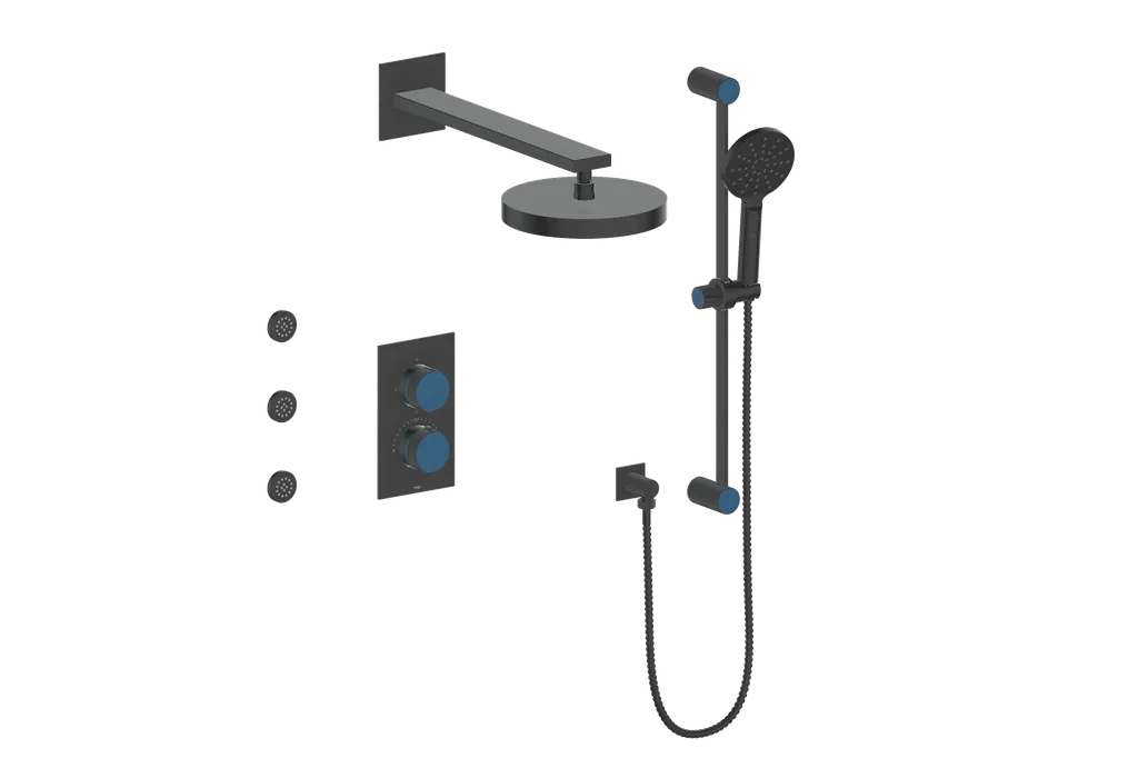 Vogt Mond SET.MX.320.810 3‑Way Thermostatic Shower Kit with Body Jets – Dual Control with Rectangular Backplate - Image 44