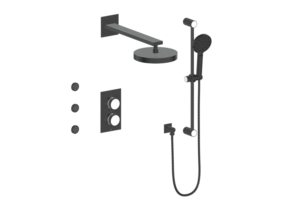 Vogt Mond SET.MX.320.810 3‑Way Thermostatic Shower Kit with Body Jets – Dual Control with Rectangular Backplate - Image 45