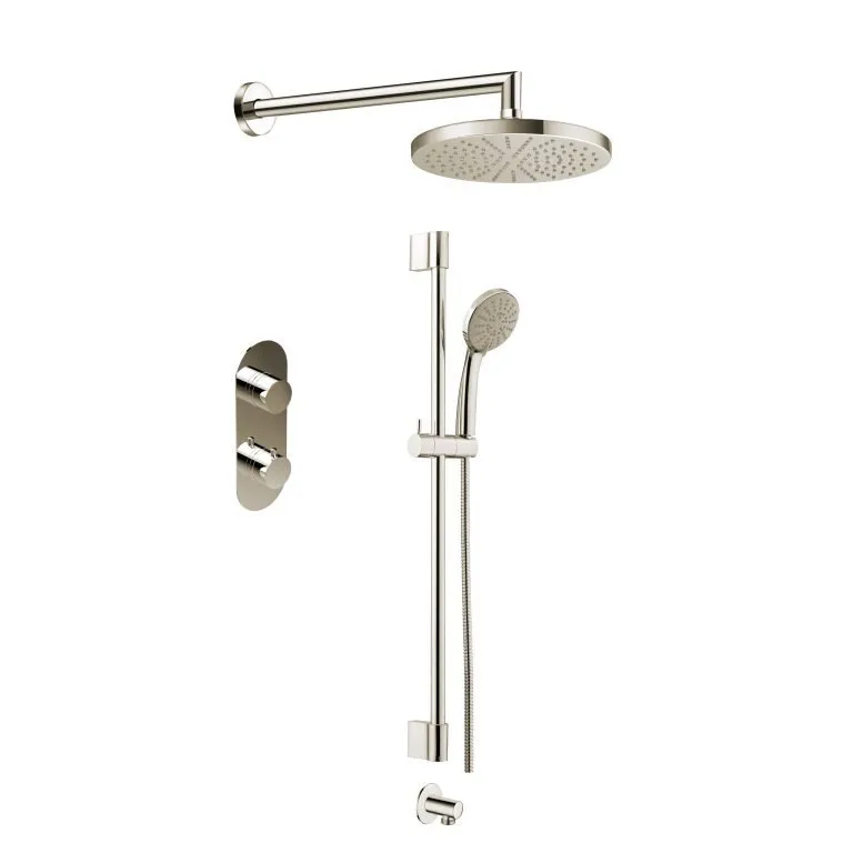 DISEGNO System X10 Shower System with Round Rain Head and Handheld Shower
