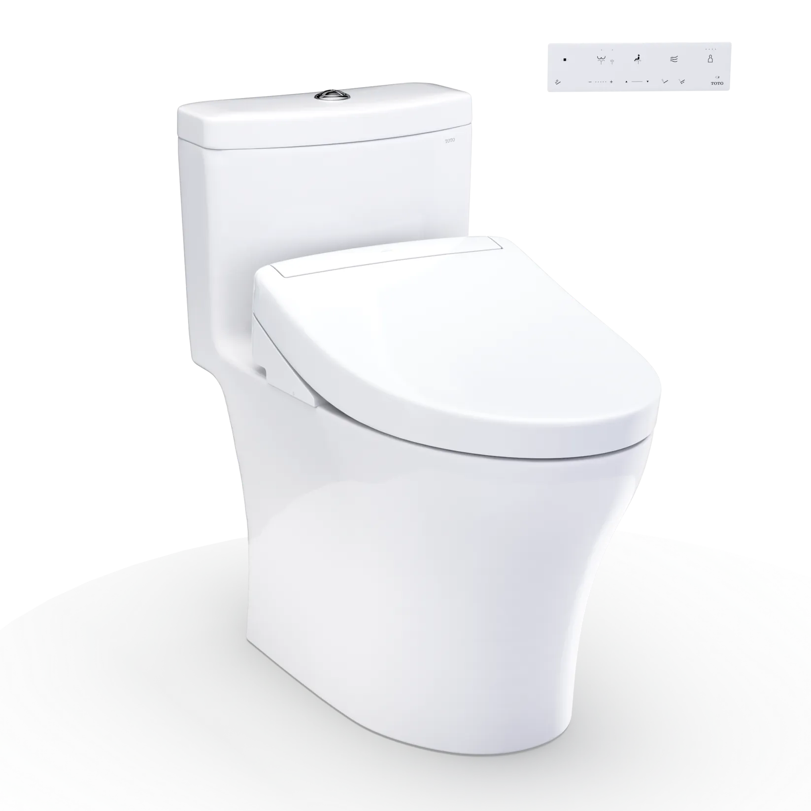 TOTO Aquia IV One‑Piece Toilet with WASHLET+ S5, Dual‑Flush 1.28/0.9 GPF, Elongated, Skirted Design with Concealed Connections
